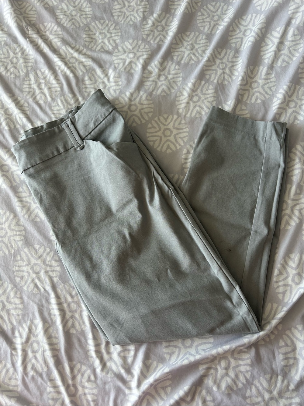 Reitmans Cropped Straight Ankle Pants in Light Gray